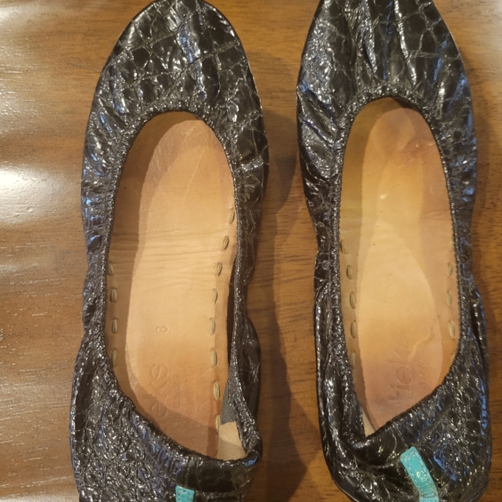 Tieks Black Croc Texture